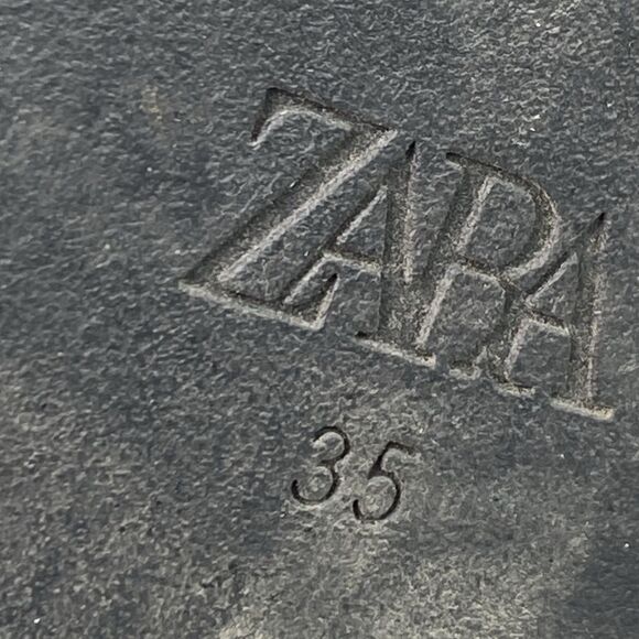 Zara Women's Size EU 35 US 4.5 Faux Leather Zip Platform Midi Booties Black 1554 - Picture 11 of 12